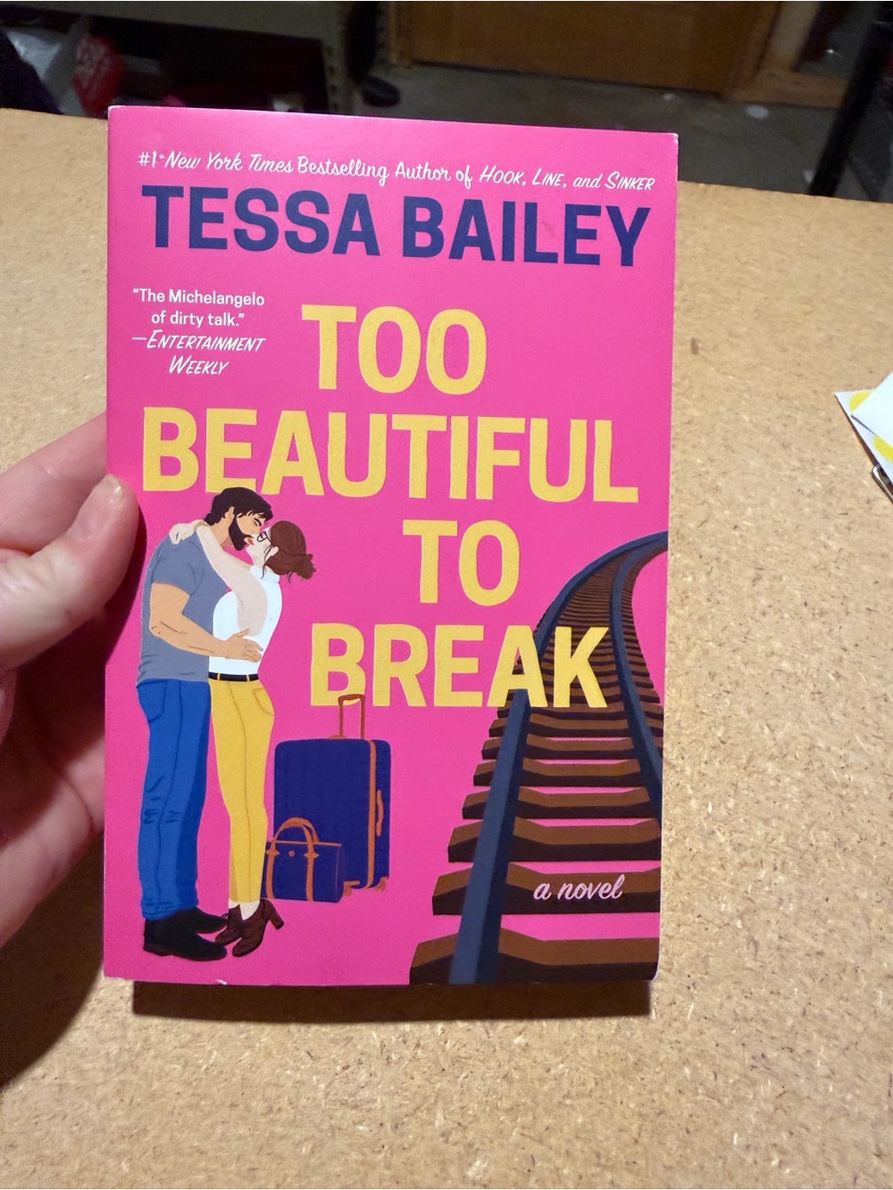 Tessa Bailey Too Beautiful to Break Women's Pink Novel Tote Bag